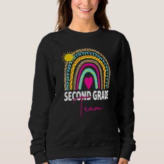 2nd Grade Teacher Rainbow Back To School Hello Sec Sweatshirt