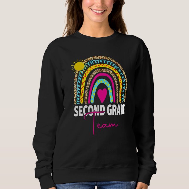 2nd Grade Teacher Rainbow Back To School Hello Sec Sweatshirt (Vorderseite)