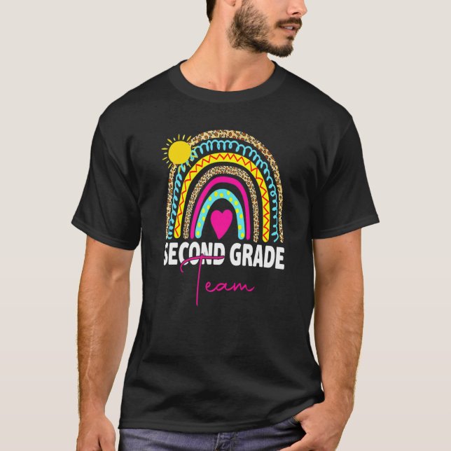 2nd Grade Teacher Rainbow Back To School Hello Sec T-Shirt (Vorderseite)