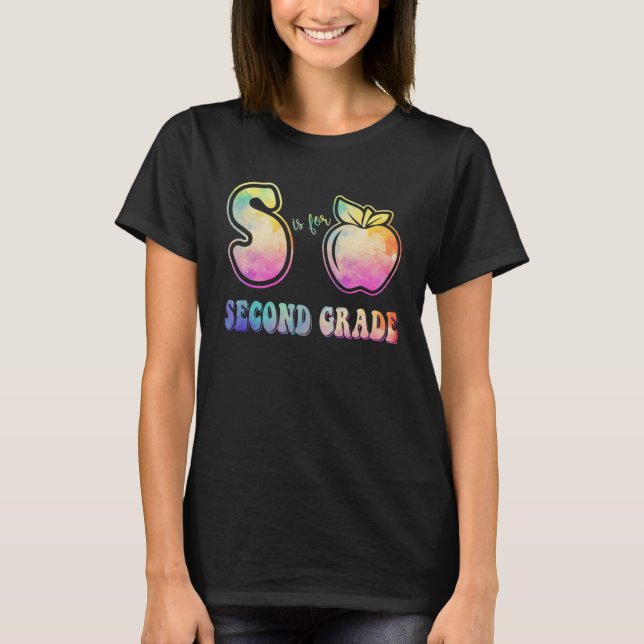 2nd Grade Teacher  S is for Second Grade Tie Dye A T-Shirt (Vorderseite)