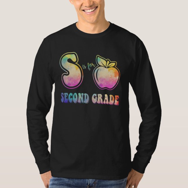 2nd Grade Teacher  S is for Second Grade Tie Dye A T-Shirt (Vorderseite)