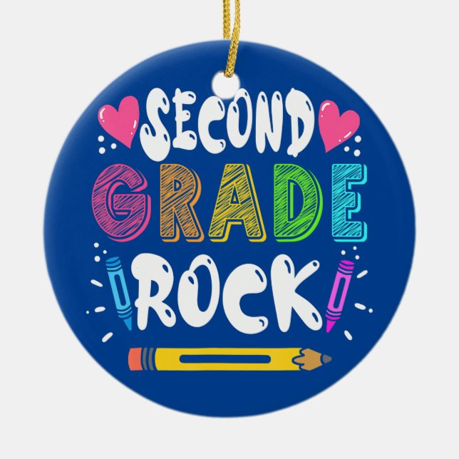 2nd Grade Teacher Student Gift  Keramik Ornament (Vorne)