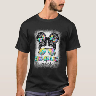 2nd Grade Vibes Messy Hair Bun Girl Back To School T-Shirt