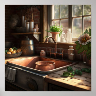2nd in the Farm Life Kitchen series of prints Poster