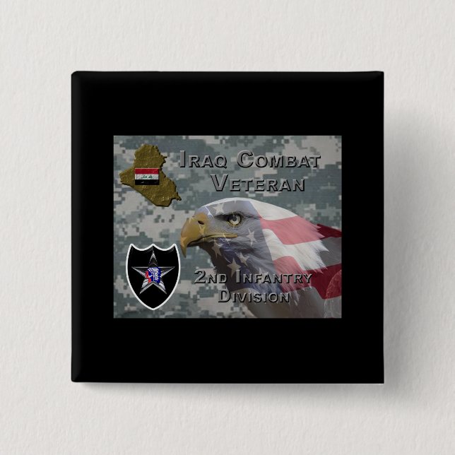 2nd Infantry Div Iraq Combat Veteran Button (Vorderseite)
