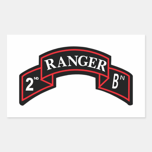 2nd Ranger Battalion - 2. Ranger-Bataillon Rechteckiger Aufkleber (Vorderseite)