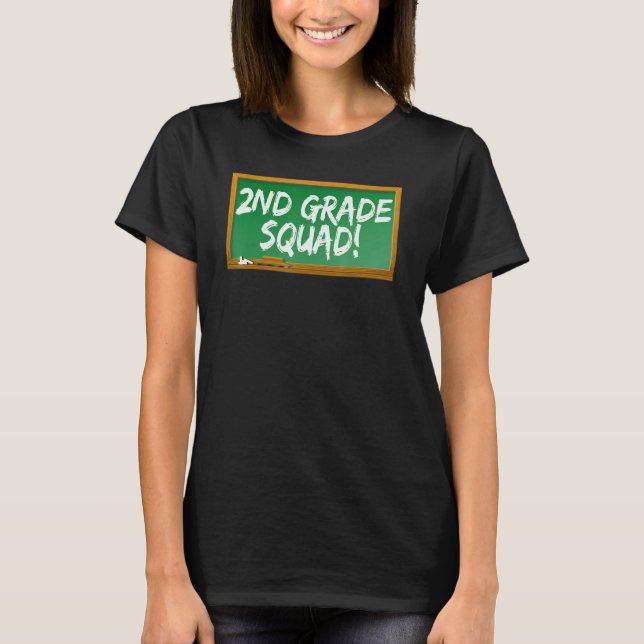 2nd Second Grade Squad Chalk Board T-Shirt (Vorderseite)