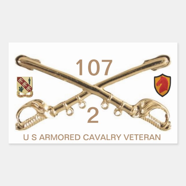 2ND Squadron 107. ACR Rechteckiger Aufkleber (Vorderseite)