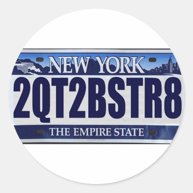 2QT2BSTR8: New York Runder Aufkleber (Vorderseite)
