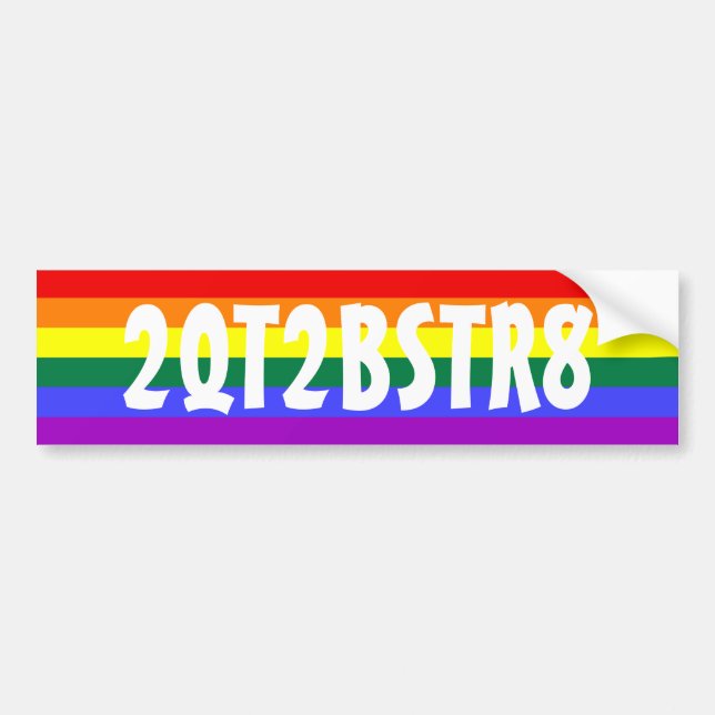 2QT2BSTR8 Too Cute To Be Straight Autoaufkleber (Vorne)