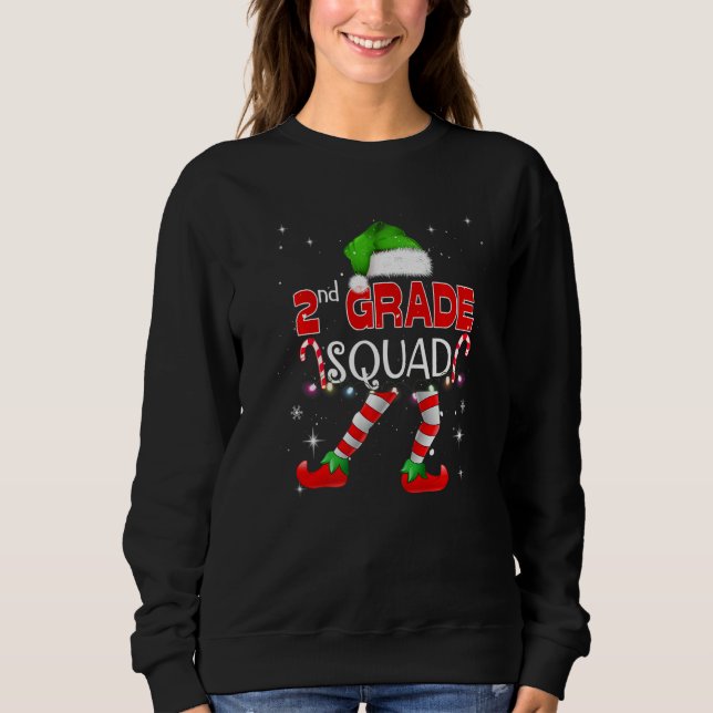 2rd Grade Elf Squad Matching Teach Christmas Schoo Sweatshirt (Vorderseite)