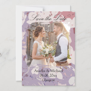 2Rosa abstraktes florales Save The Date Magneteinladung