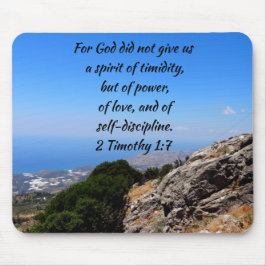 2Timothy 1:7 Geist der Zaghaftigkeit Gewohnte Bibe Mousepad