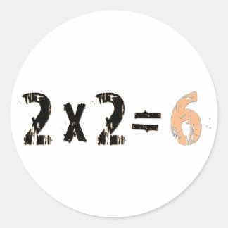 2x2 = 6 runder aufkleber