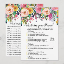 2x Games Flower Garden Babydusche 12x18" Größe Einladung