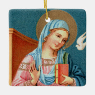 2x Mary, von F. Lippis Verkündung (Detail) Keramikornament