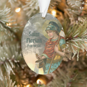 2xSt. Florian mit Eimer (Rauch; M 019) Acryl Ornament