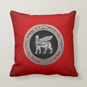 [300] Babylonian Winged Stier [Silber] [3D] Kissen