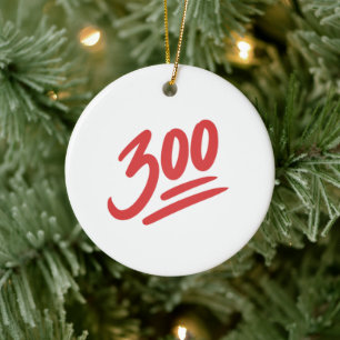 300 Emoji   Perfektes Bowling-Spiel mit 300 Punkte Keramik Ornament