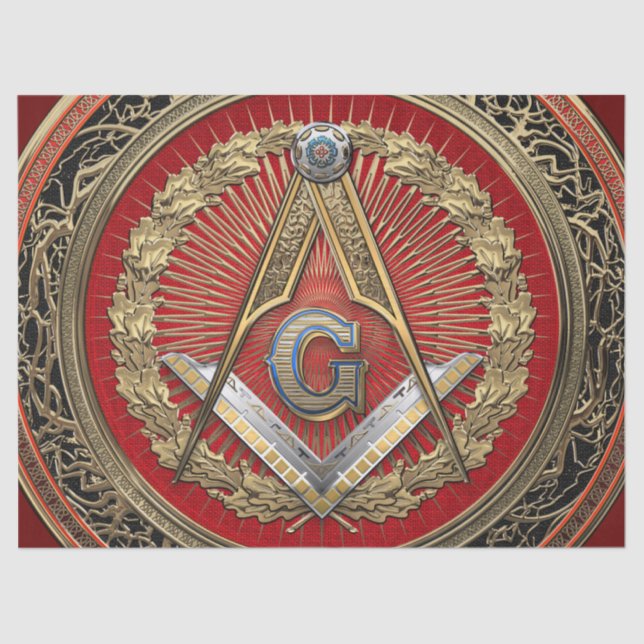 [300] Master Mason - Gold Square & Compasses Seidenpapier (Vorderseite)