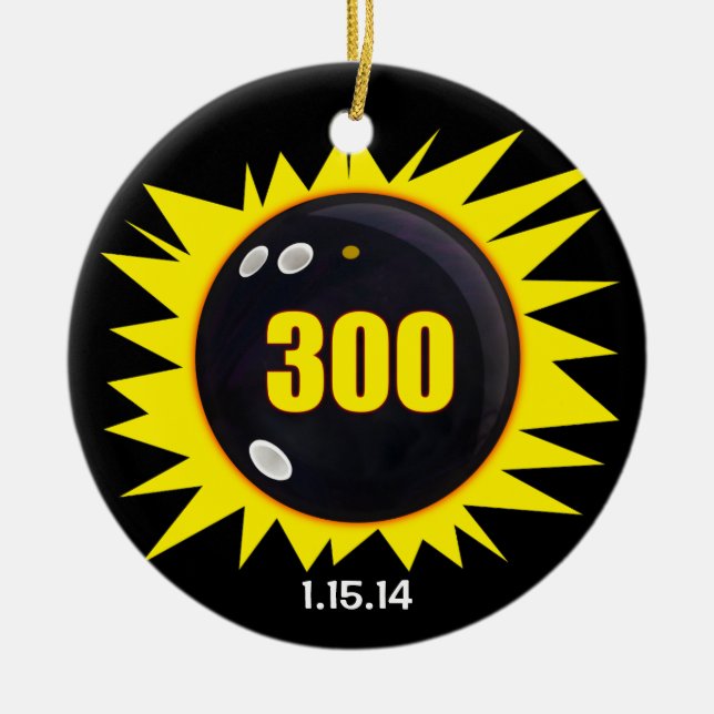 300 Perfect Game Yellow Keramik Ornament (Vorne)