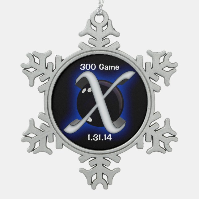 300 perfektes Spiel Schneeflocken Zinn-Ornament (Vorderseite)