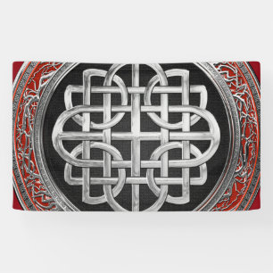 [300] Sacred Celtic Silver Knot Cross Banner