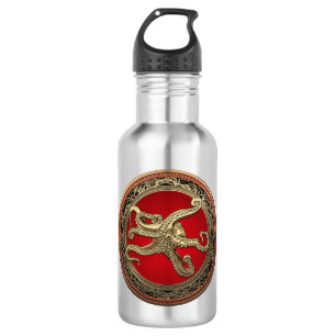 [300] Sacred Gold Octopus in Defensive Posture Edelstahlflasche