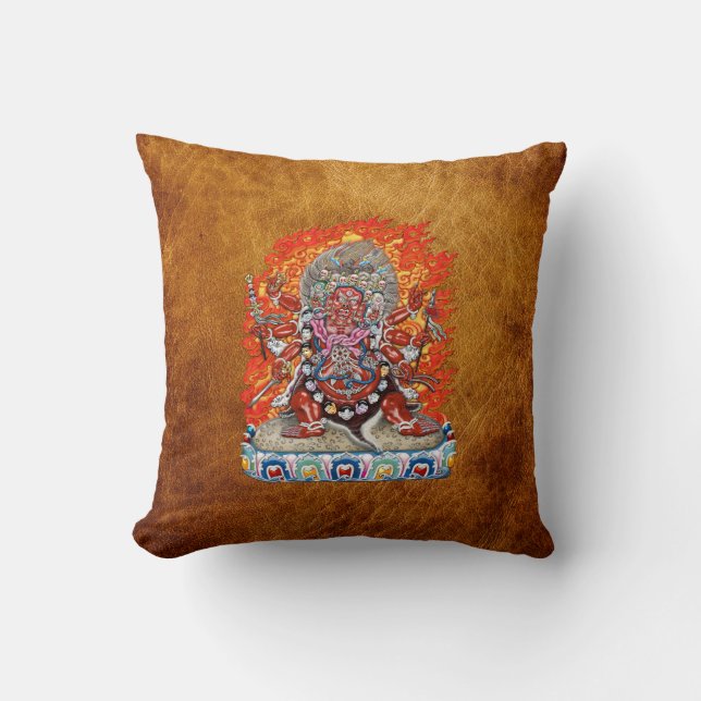 [300] Tibetischer Thangka - Wrathful Deity Hayagri Kissen (Vorderseite)