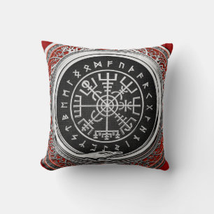 [300] Vegvisir - Viking Silver Magic Runic Compass Kissen