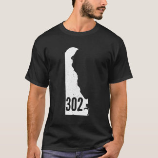 302 Delaware Pride Kontur Staat Area Code T-Shirt