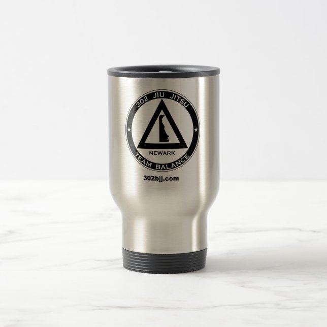 302 Jiu Jitsu Logo-Reise-Tasse Reisebecher (Mittel)