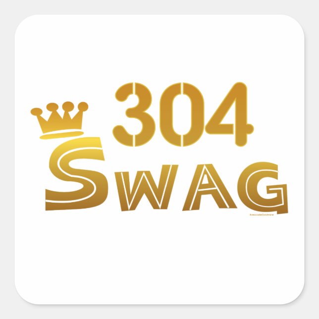 304 West Virginia Swag Quadratischer Aufkleber (Vorderseite)