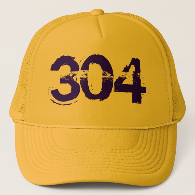 304 WV West Virginia Fernlastfahrer-Kappen-Hut Truckerkappe (Vorderseite)