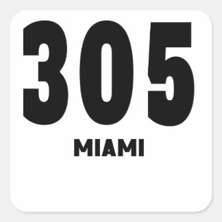 305 Miami Quadratischer Aufkleber