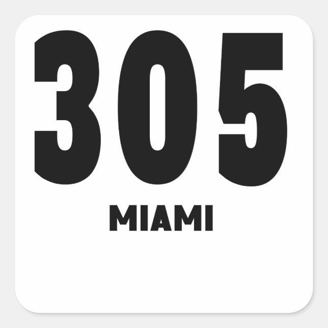 305 Miami Quadratischer Aufkleber (Vorderseite)