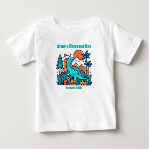 30.01. - Zeichn einen Dinosauriertag Baby T-shirt