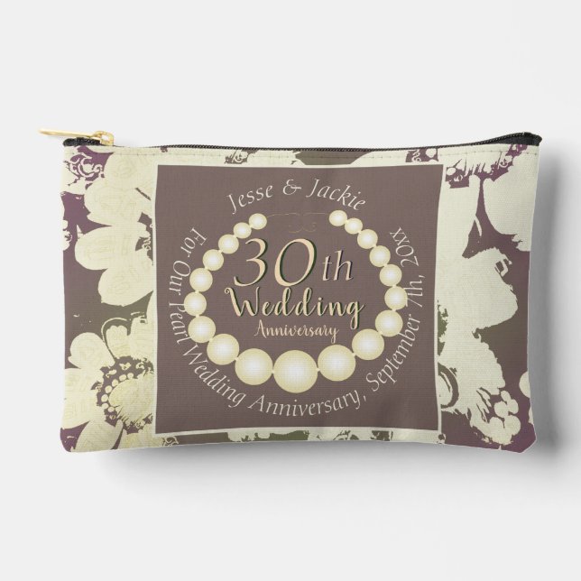 30./12. Pearl Floral Print Cut Sew Bag Zubehörtasche (Vorderseite)