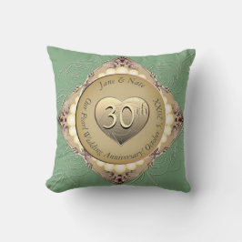 30./12. Pearl & Green Anniversary Kissen
