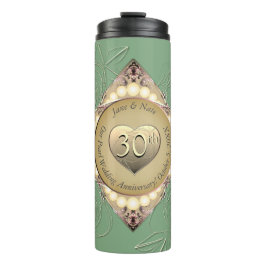 30./12. Pearl & Green Wedding Jubiläum Thermosbecher