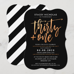 30+1 HAND LETTERED SCRIPT trendige Imitat Kupfer Einladung
