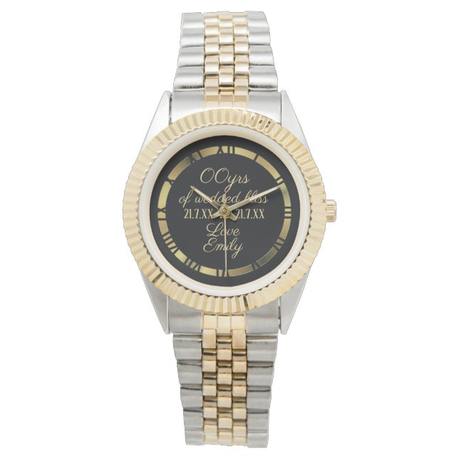 30. 35. 40. 45. Wedding Anniversary Armbanduhr (Vorderseite)