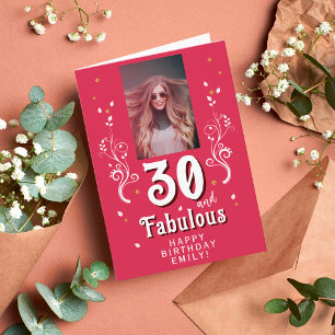 30 ans et Fabuleux Feuillage Magent Carte Photo de