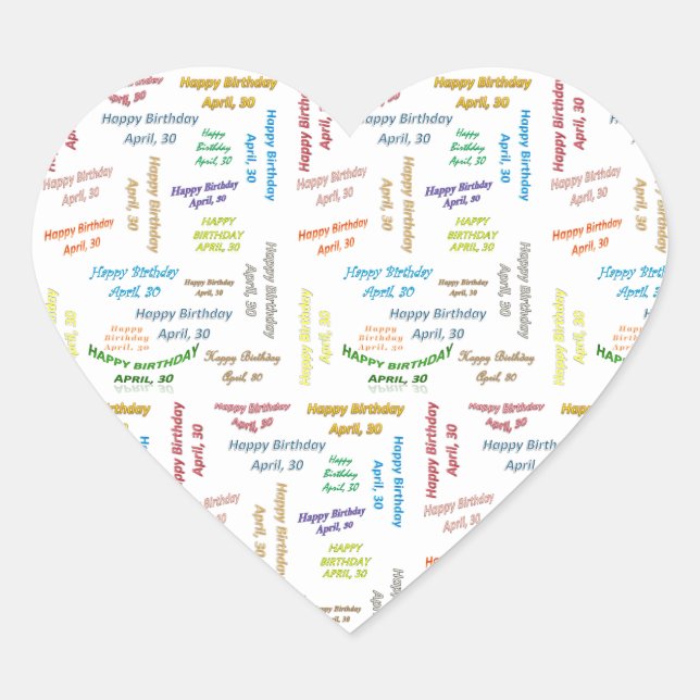 30. April Herz-Aufkleber (Vorderseite)