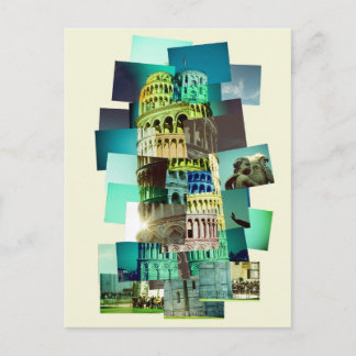 30 Aufnahmen von Pisa (gelber Hintergrund) Postkarte