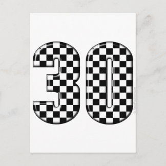 30 Auto-Rennnummer Postkarte
