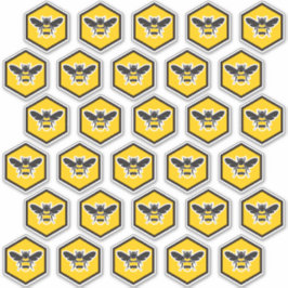 30 Bienenlogos Beschriftungsschild mit benutzerdef Aufkleber