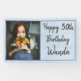 30. Blue Foto Happy Birthday Banner
