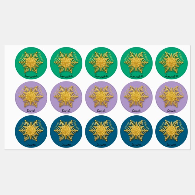 30 Cadeau de Noël Nom personnalisé Étiquettes de b (Feuille)