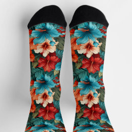 #30 Crew-Socken mit Blumenmuster Socken